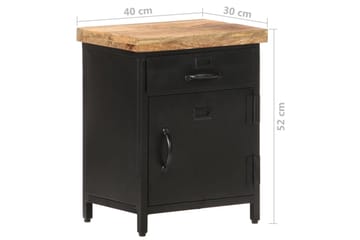Nattbord 40x30x52 cm grovt mangotre - Svart - Møbler - Bord - Avlastningsbord - Sengebord & nattbord