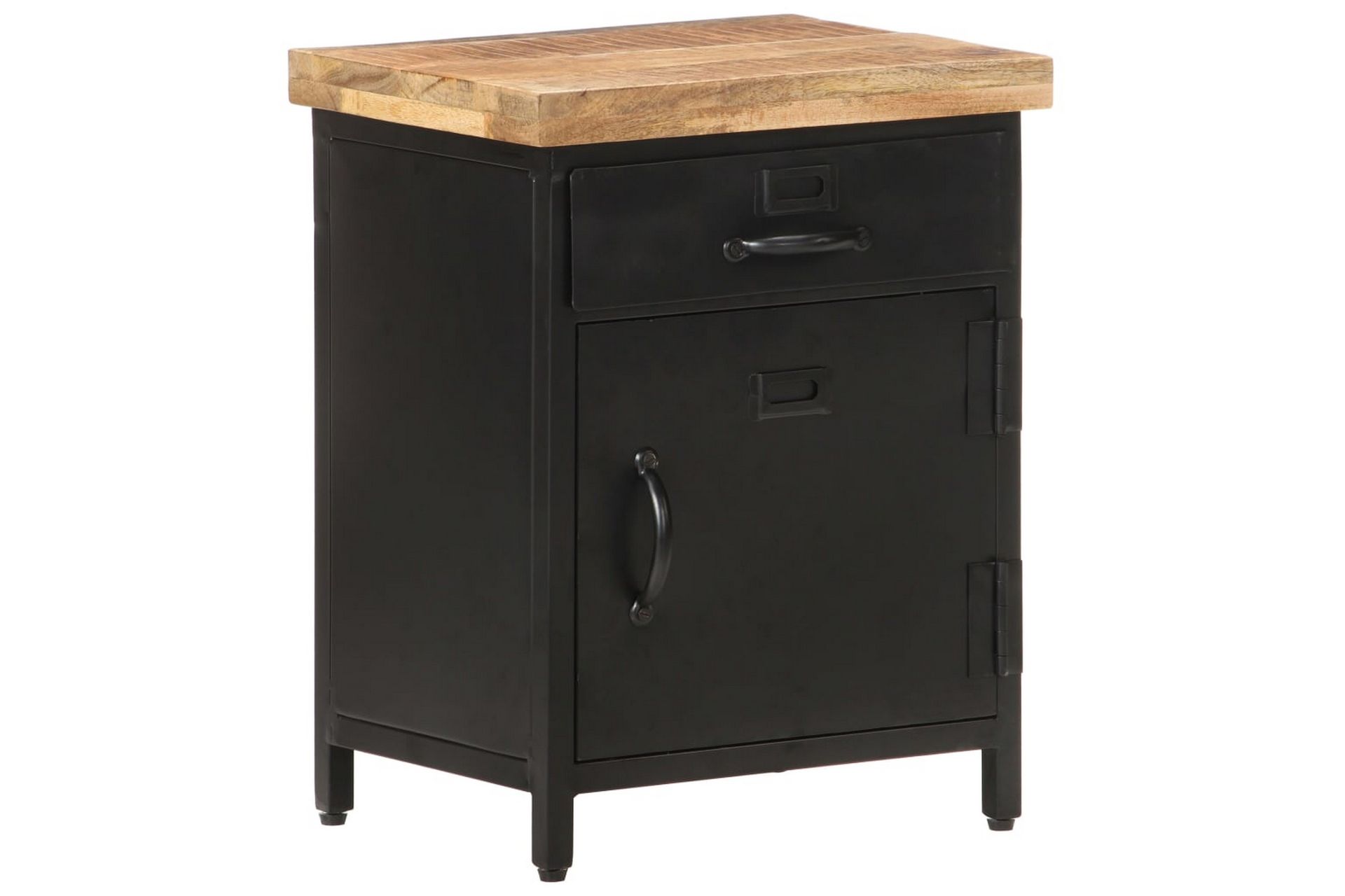 Nattbord 40x30x52 cm grovt mangotre - Svart - Møbler - Bord - Avlastningsbord - Sengebord & nattbord