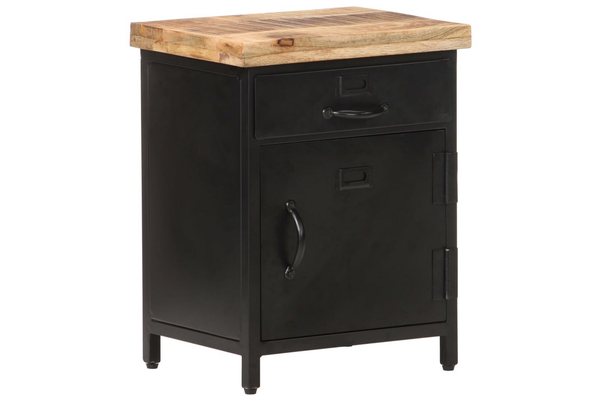 Nattbord 40x30x52 cm grovt mangotre - Svart - Møbler - Bord - Avlastningsbord - Sengebord & nattbord