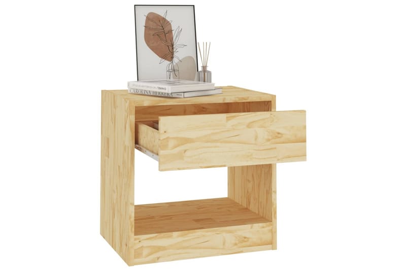 Nattbord 40x31x40 cm heltre furu - Brun - Møbler - Bord - Avlastningsbord - Sengebord & nattbord