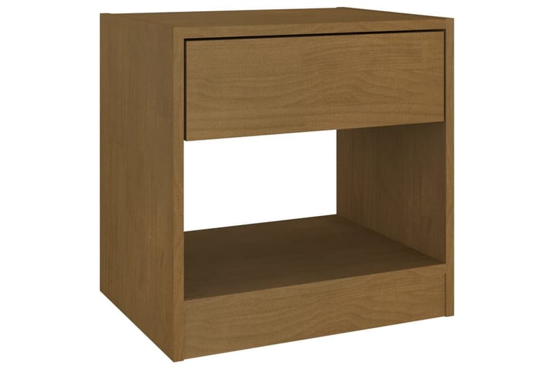 Nattbord 40x31x40 cm heltre furu honningbrun - Brun - Møbler - Bord - Avlastningsbord - Sengebord & nattbord