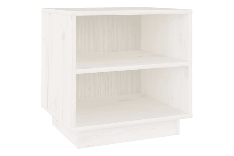 Nattbord 40x34x40 cm heltre furu hvit - Hvit - Møbler - Bord - Avlastningsbord - Sengebord & nattbord