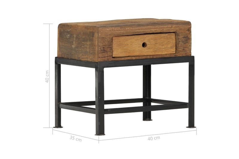Nattbord 40x35x40 cm gjenvunnet heltre - Møbler - Bord - Avlastningsbord - Sengebord & nattbord