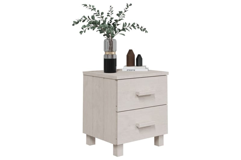 Nattbord 40x35x44,5 cm heltre furu hvit - Hvit - Møbler - Bord - Avlastningsbord - Sengebord & nattbord