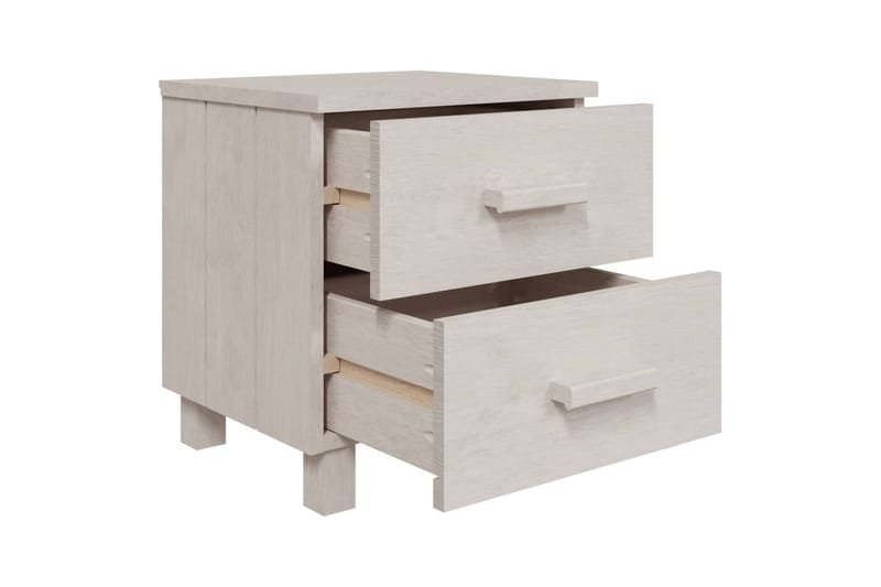 Nattbord 40x35x44,5 cm heltre furu hvit - Hvit - Møbler - Bord - Avlastningsbord - Sengebord & nattbord