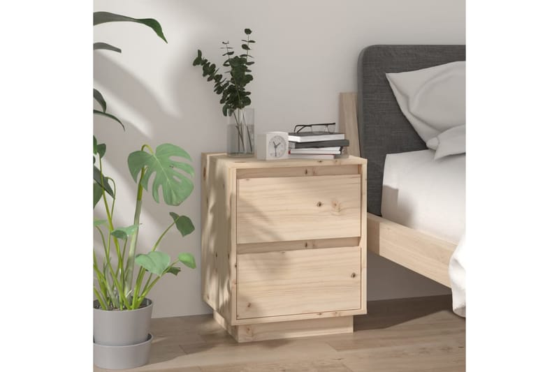 Nattbord 40x35x50 heltre furu - Brun - Møbler - Bord - Avlastningsbord - Sengebord & nattbord