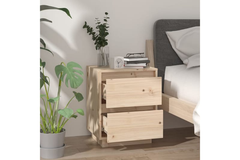 Nattbord 40x35x50 heltre furu - Brun - Møbler - Bord - Avlastningsbord - Sengebord & nattbord