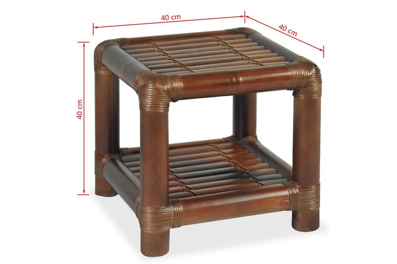 Nattbord 40x40x40 cm bambus mørk brun - Brun Bambus - Møbler - Bord - Avlastningsbord - Sengebord & nattbord