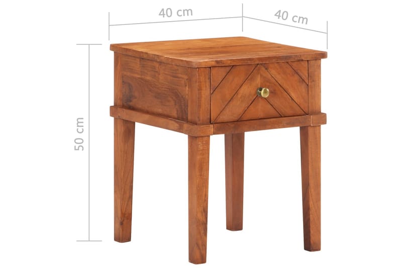 Nattbord 40x40x50 cm heltre akasie - Møbler - Bord - Avlastningsbord - Sengebord & nattbord