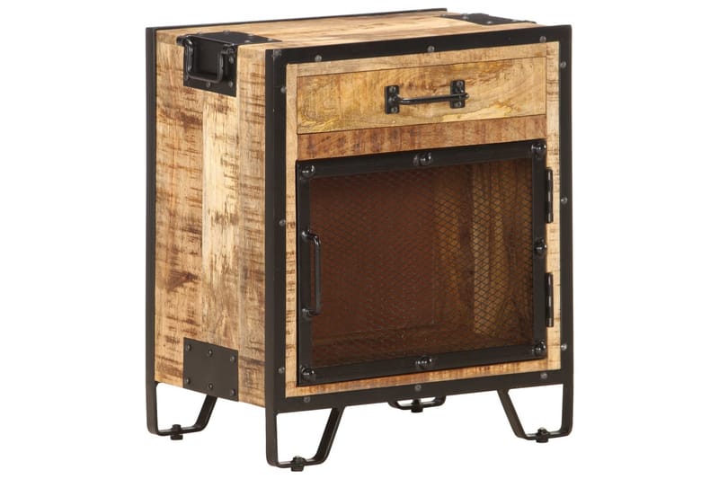 Nattbord 43x30x51 cm grov heltre mango - Møbler - Bord - Avlastningsbord - Sengebord & nattbord
