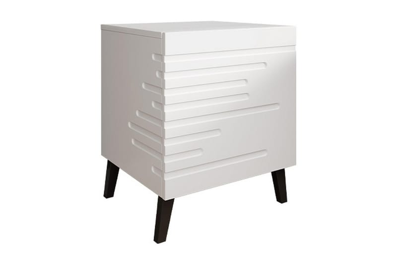 Nattbord 44 cm - Matt Hvit/Svart - Møbler - Bord - Avlastningsbord - Sengebord & nattbord