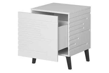 Nattbord 44 cm - Matt Hvit/Svart - Møbler - Bord - Avlastningsbord - Sengebord & nattbord