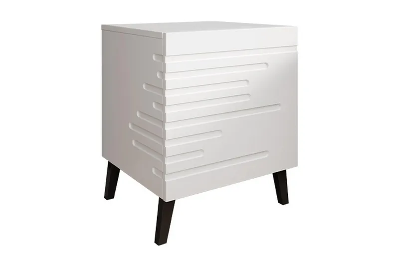 Nattbord 44 cm, Matt Hvit/Svart