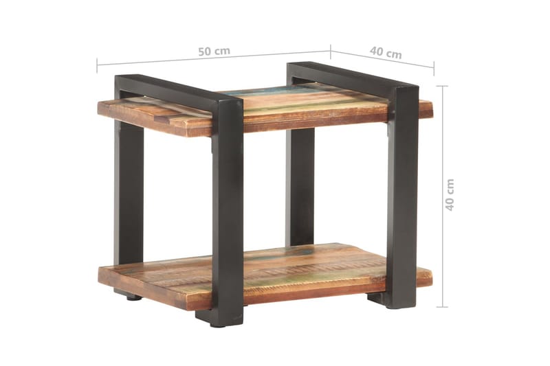 Nattbord 50x40x40 cm gjenvunnet heltre - Brun - Møbler - Bord - Avlastningsbord - Sengebord & nattbord