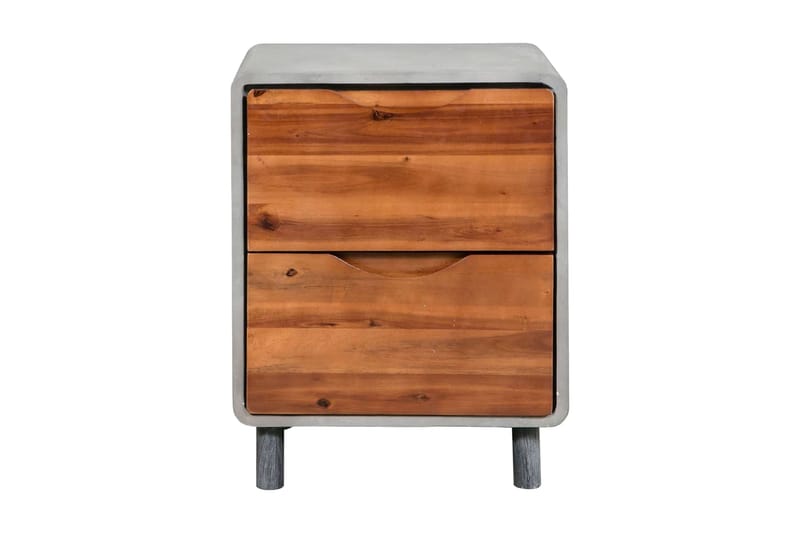 Nattbord betong heltre akasie 40x30x50 cm - Akasie/Betong - Møbler - Bord - Avlastningsbord - Sengebord & nattbord