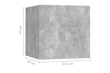Nattbord betonggrå 30,5x30x30 cm sponplate - Grå - Møbler - Bord - Avlastningsbord - Sengebord & nattbord