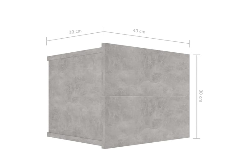 Nattbord betonggrå 40x30x30 cm sponplate - Grå - Sengebord & nattbord