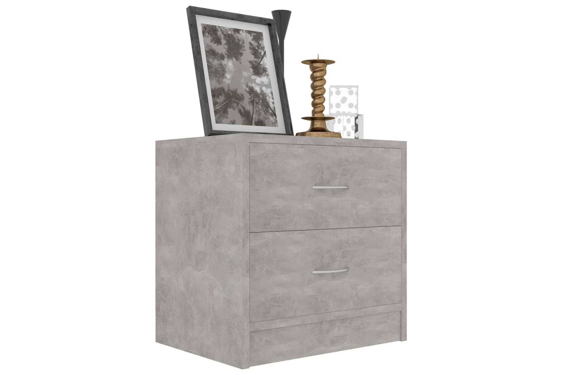 Nattbord betonggrå 40x30x40 cm sponplate - Grå - Møbler - Bord - Avlastningsbord - Sengebord & nattbord