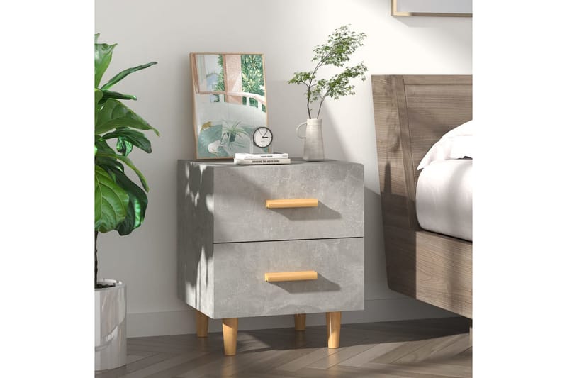 Nattbord betonggrå 40x35x47,5 cm - Grå - Møbler - Bord - Avlastningsbord - Sengebord & nattbord