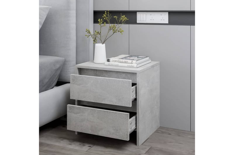 Nattbord betonggrå 45x34,5x44,5 cm sponplate - Grå - Møbler - Bord - Avlastningsbord - Sengebord & nattbord