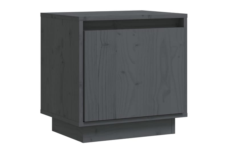 Nattbord grå 40x30x40 heltre furu - Grå - Sengebord & nattbord