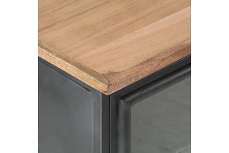 Nattbord grå 40x30x50 cm heltre akasie - Grå - Sengebord & nattbord