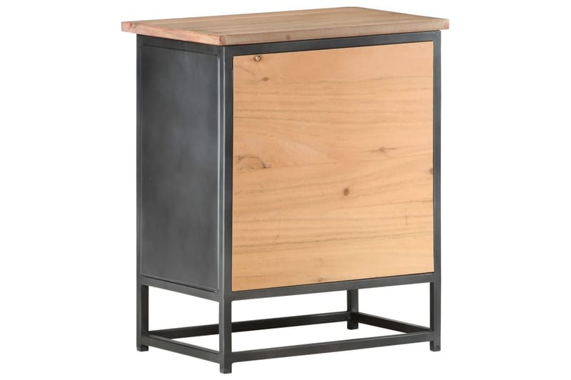 Nattbord grå 40x30x50 cm heltre akasie - Grå - Sengebord & nattbord