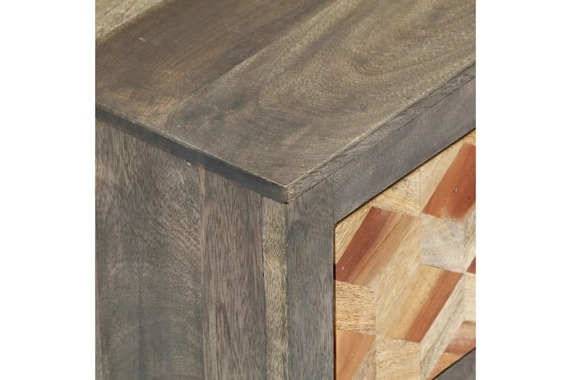 Nattbord grå 40x30x50 cm heltre mango - Grå - Møbler - Bord - Avlastningsbord - Sengebord & nattbord