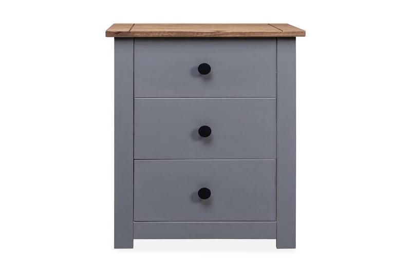 Nattbord grå 46x40x57 cm furu Panama Range - Møbler - Bord - Avlastningsbord - Sengebord & nattbord