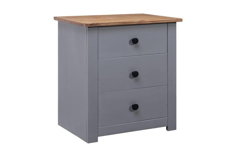 Nattbord grå 46x40x57 cm furu Panama Range - Møbler - Bord - Avlastningsbord - Sengebord & nattbord