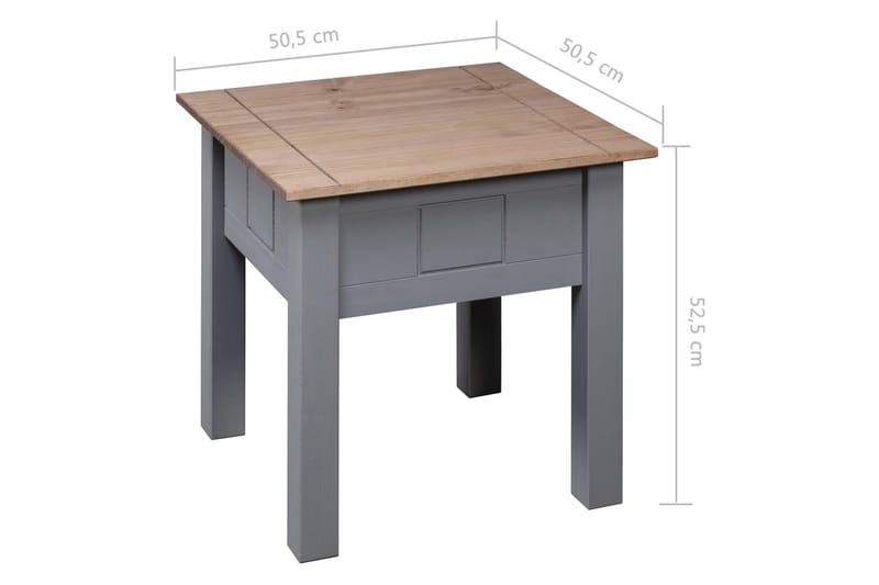 Nattbord grå 50,5x50,5x52,5 cm furu Panama Range - Grå - Møbler - Bord - Avlastningsbord - Sengebord & nattbord
