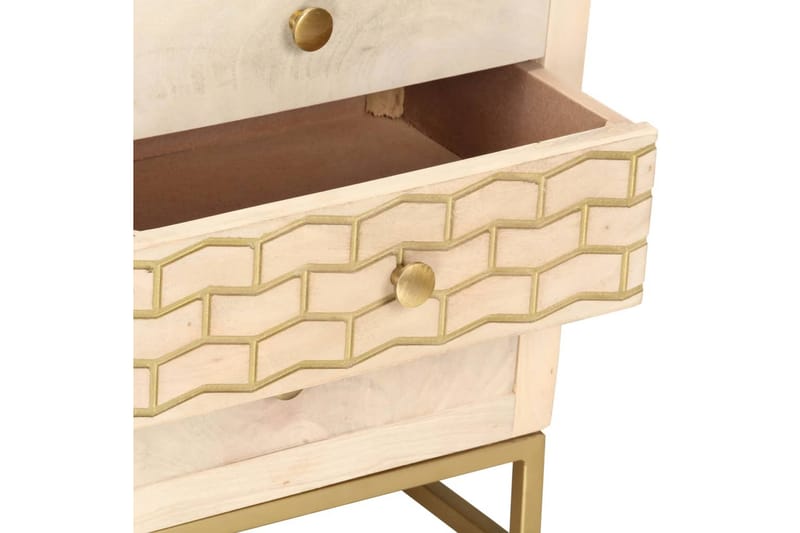 Nattbord gull 40x30x50 cm heltre mango - Møbler - Bord - Avlastningsbord - Sengebord & nattbord