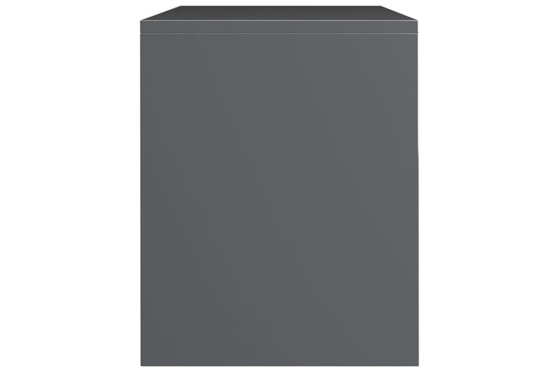 Nattbord høyglans grå 40x30x40 cm sponplate - Grå - Sengebord & nattbord