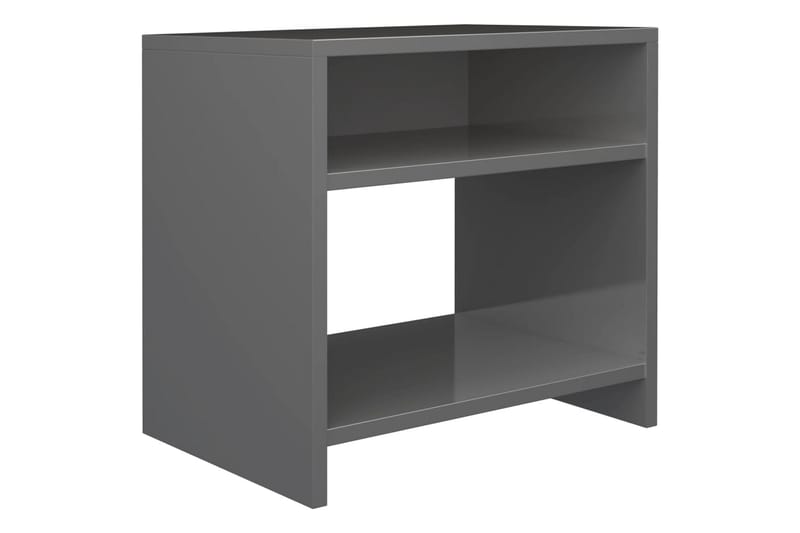 Nattbord høyglans grå 40x30x40 cm sponplate - Grå - Sengebord & nattbord
