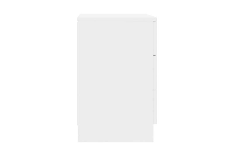 Nattbord høyglans hvit 38x35x56 cm sponplate - Hvit - Møbler - Bord - Avlastningsbord - Sengebord & nattbord