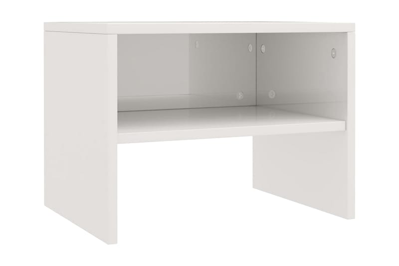 Nattbord høyglans hvit 40x30x30 cm sponplate - Hvit - Møbler - Bord - Avlastningsbord - Sengebord & nattbord