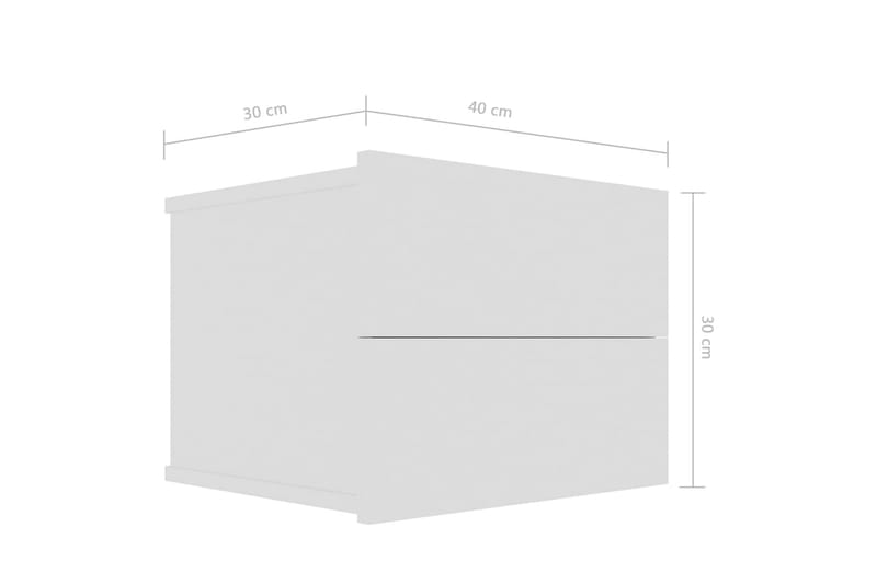 Nattbord høyglans hvit 40x30x30 cm sponplate - Hvit - Møbler - Bord - Avlastningsbord - Sengebord & nattbord