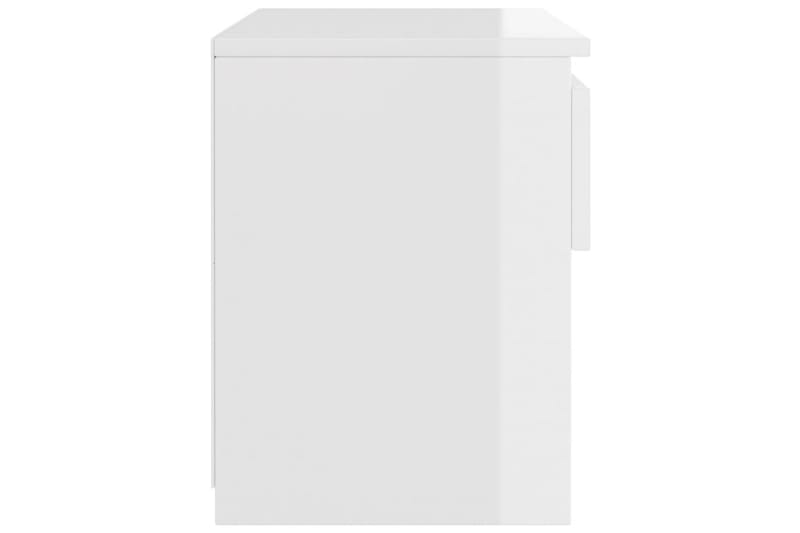 Nattbord høyglans hvit 40x30x39 cm sponplate - Hvit - Møbler - Bord - Avlastningsbord - Sengebord & nattbord