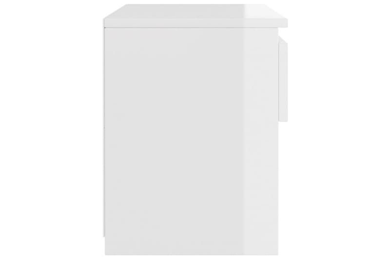 Nattbord høyglans hvit 40x30x39 cm sponplate - Hvit - Sengebord & nattbord