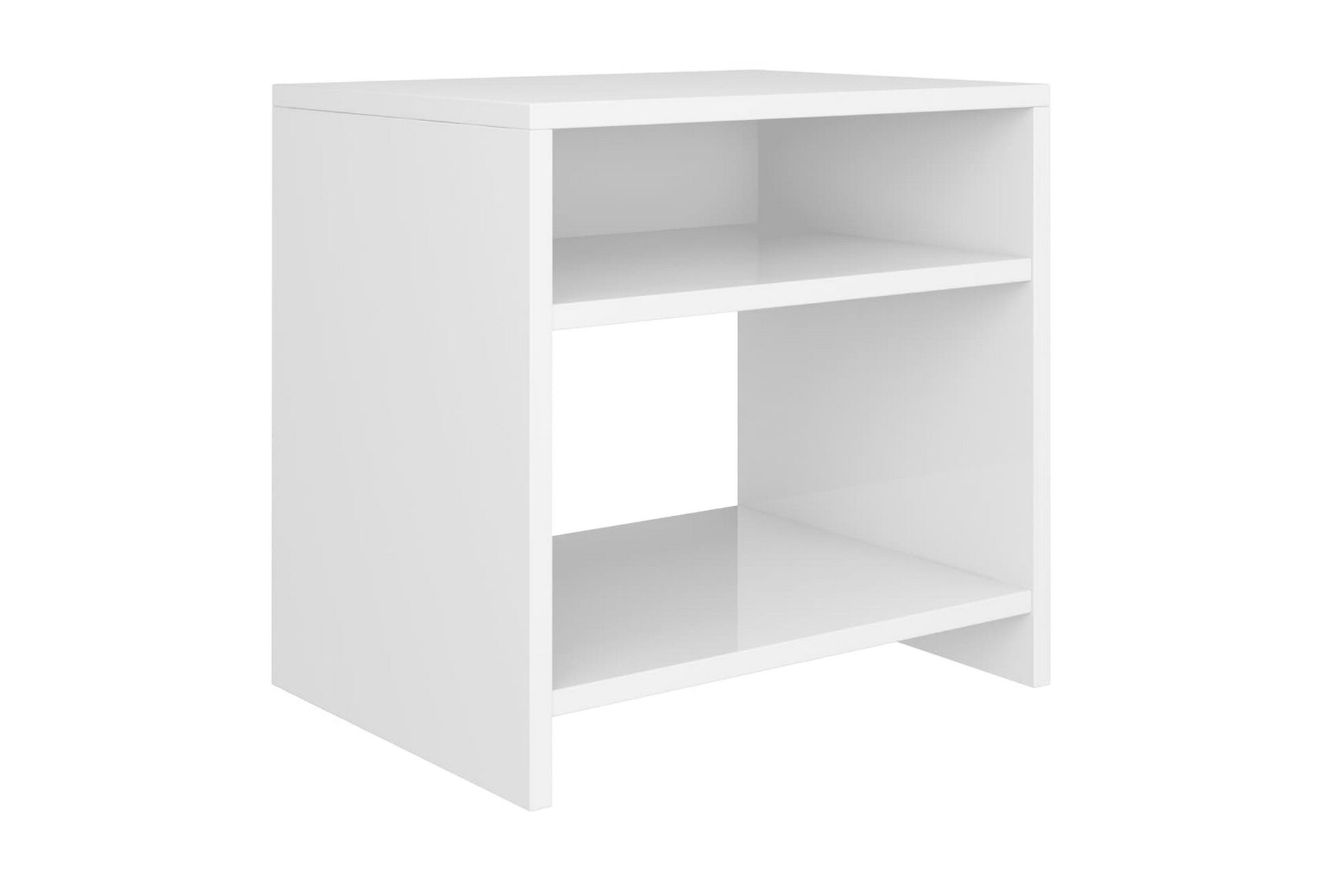 Nattbord høyglans hvit 40x30x40 cm sponplate - Hvit - Møbler - Bord - Avlastningsbord - Sengebord & nattbord