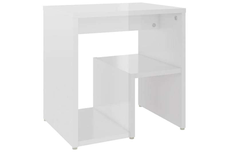 Nattbord høyglans hvit 40x30x40 cm sponplate - Hvit - Møbler - Bord - Avlastningsbord - Sengebord & nattbord