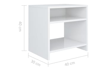Nattbord høyglans hvit 40x30x40 cm sponplate - Hvit - Møbler - Bord - Avlastningsbord - Sengebord & nattbord