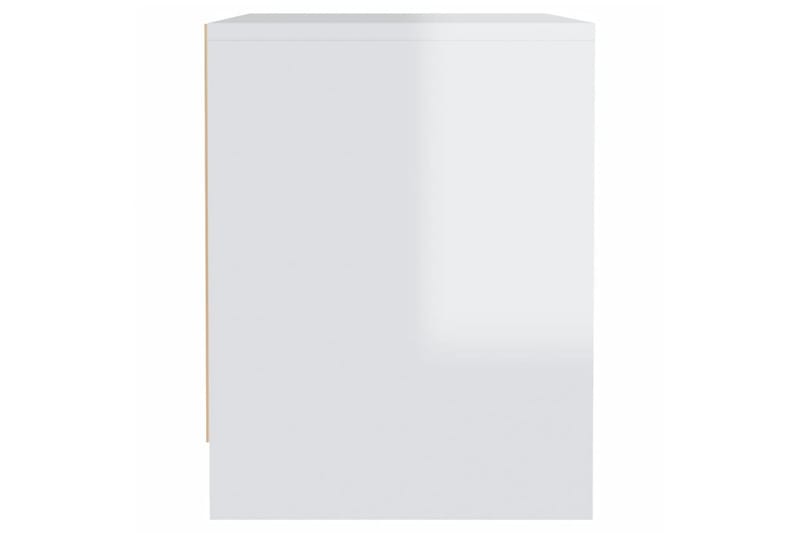 Nattbord høyglans hvit 45x34x44,5 cm sponplate - Hvit - Sengebord & nattbord