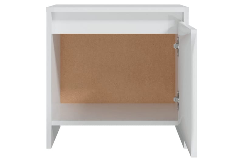 Nattbord høyglans hvit 45x34x44,5 cm sponplate - Hvit - Sengebord & nattbord