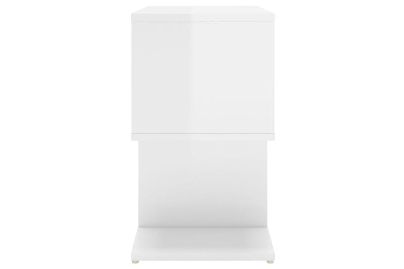 Nattbord høyglans hvit 50x30x51,5 cm sponplate - Hvit - Sengebord & nattbord