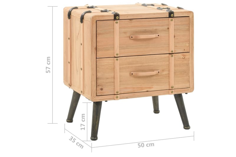 Nattbord heltre gran 50x35x57 cm - Tre - Sengebord & nattbord