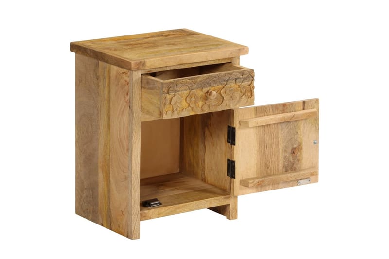 Nattbord heltre mango 40x30x50 cm - Møbler - Bord - Avlastningsbord - Sengebord & nattbord
