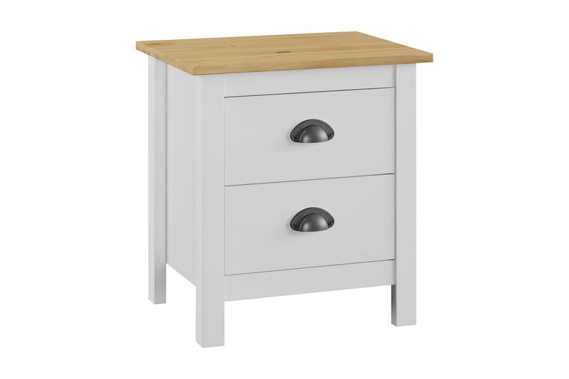 Nattbord Hill Range 2 stk hvit 46x35x49,5 cm heltre furu - Møbler - Bord - Avlastningsbord - Sengebord & nattbord