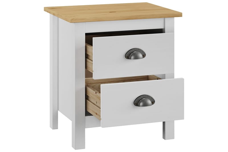 Nattbord Hill Range 2 stk hvit 46x35x49,5 cm heltre furu - Sengebord & nattbord