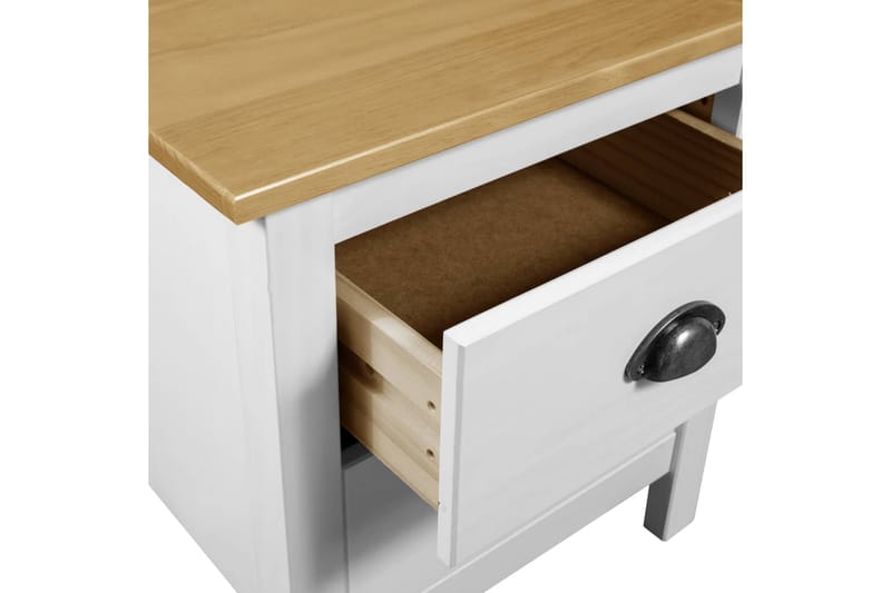 Nattbord Hill Range 2 stk hvit 46x35x49,5 cm heltre furu - Sengebord & nattbord